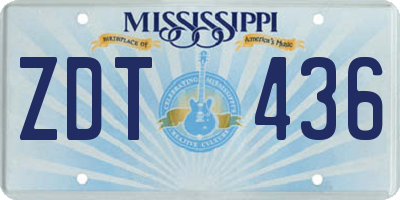 MS license plate ZDT436