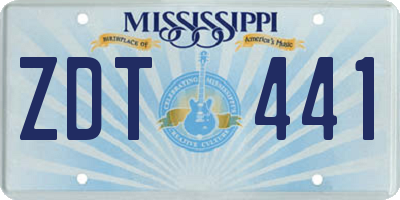 MS license plate ZDT441