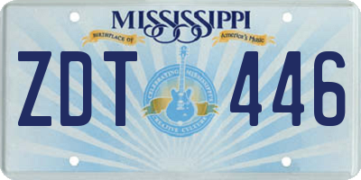 MS license plate ZDT446