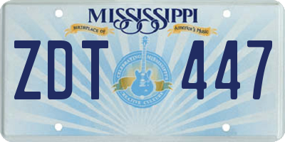 MS license plate ZDT447