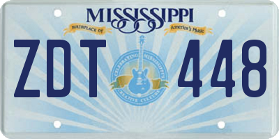 MS license plate ZDT448