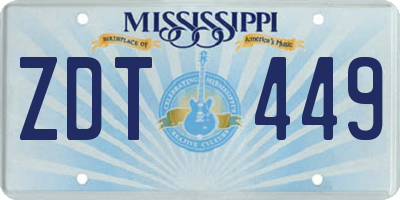 MS license plate ZDT449