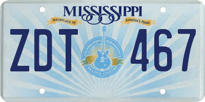 MS license plate ZDT467