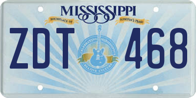 MS license plate ZDT468