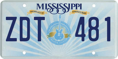MS license plate ZDT481