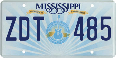 MS license plate ZDT485