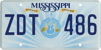 MS license plate ZDT486