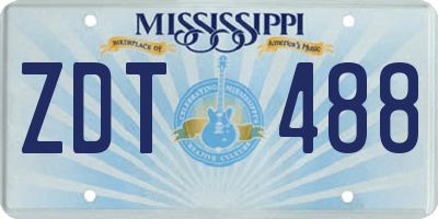 MS license plate ZDT488