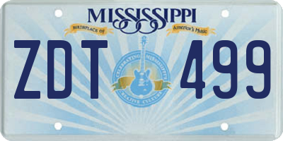 MS license plate ZDT499