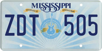 MS license plate ZDT505