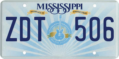 MS license plate ZDT506