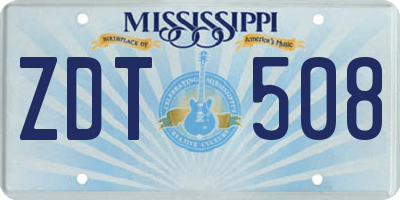 MS license plate ZDT508