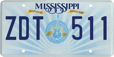 MS license plate ZDT511