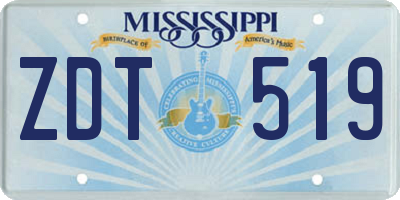 MS license plate ZDT519