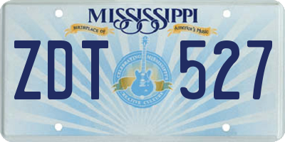 MS license plate ZDT527