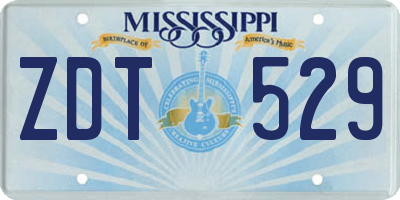 MS license plate ZDT529