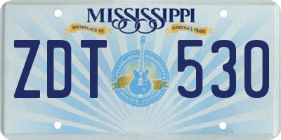 MS license plate ZDT530