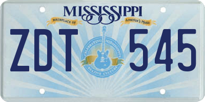 MS license plate ZDT545