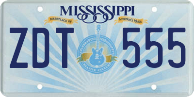 MS license plate ZDT555