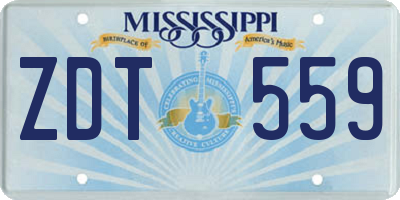 MS license plate ZDT559