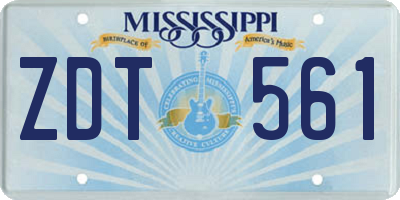 MS license plate ZDT561