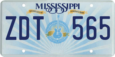 MS license plate ZDT565