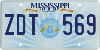 MS license plate ZDT569