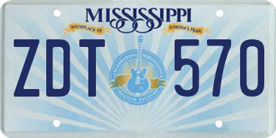 MS license plate ZDT570