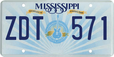 MS license plate ZDT571