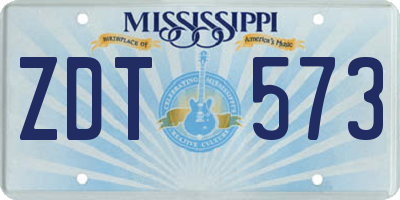 MS license plate ZDT573