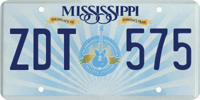 MS license plate ZDT575