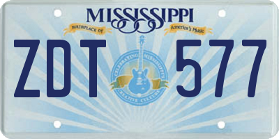 MS license plate ZDT577