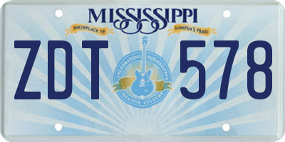 MS license plate ZDT578