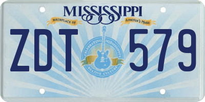 MS license plate ZDT579