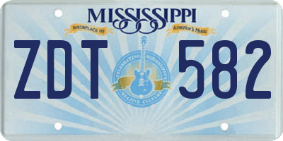 MS license plate ZDT582