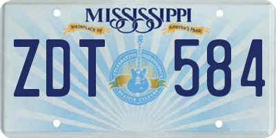 MS license plate ZDT584