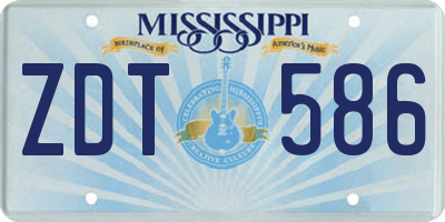 MS license plate ZDT586