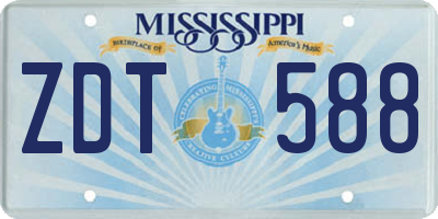 MS license plate ZDT588