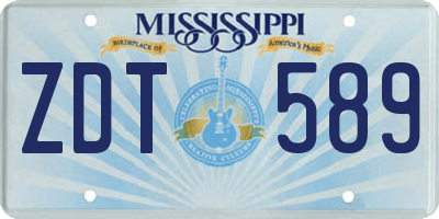 MS license plate ZDT589