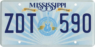 MS license plate ZDT590