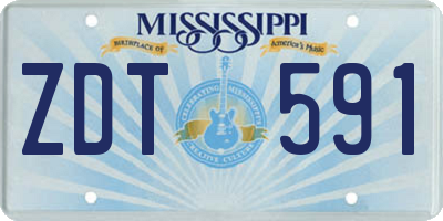 MS license plate ZDT591