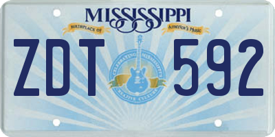 MS license plate ZDT592