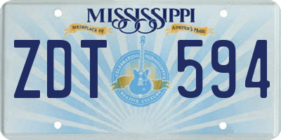 MS license plate ZDT594
