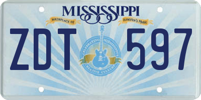 MS license plate ZDT597