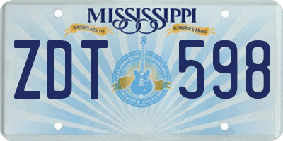 MS license plate ZDT598