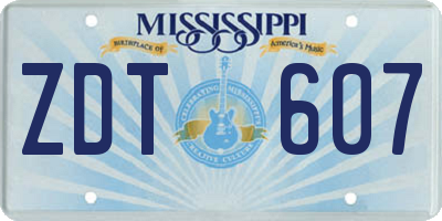 MS license plate ZDT607