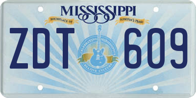 MS license plate ZDT609