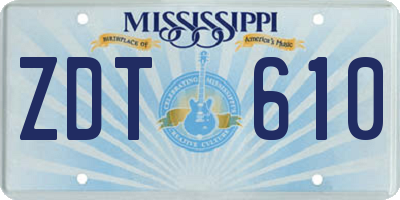 MS license plate ZDT610