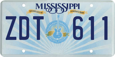 MS license plate ZDT611