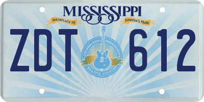 MS license plate ZDT612